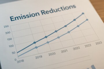 Emission Reductions Graph Illustrating Data Trends from 2018 to 2023 with Clear Annual Progression