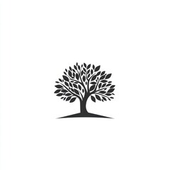 Obraz premium Simple black silhouette tree graphic