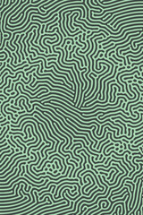 Fototapeta premium Vertical format vector turing pattern in abstract psychedelic style green abstract background. Entangled diffusion lines and organic flow perfect for mod abstract posters or experimental graphics