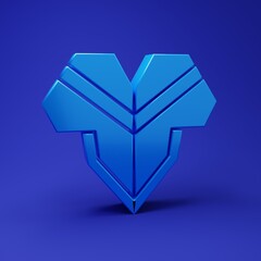 Blue Traditional mexican poncho clothing icon isolated on blue background. Minimalism concept. 3D render illustration