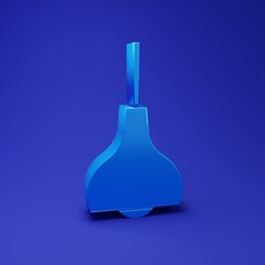 Blue Lamp hanging icon isolated on blue background. Ceiling lamp light bulb. Minimalism concept. 3D...