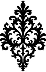 Elegant Damask Flourish ornament vector art design 