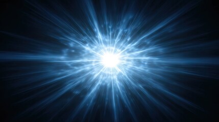 Radiant burst of light in a dark space.