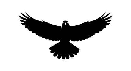 Obraz premium Bird in Mid-Flight Silhouette - Vector Flying Bird Stock Icon
