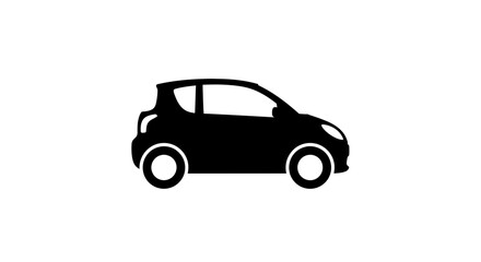 Fototapeta premium Compact City Car Silhouette - Vector Urban Transportation Icon
