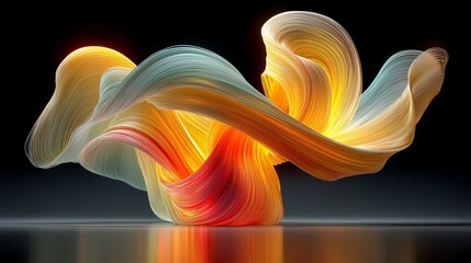 Abstract colorful wave design with flowing lines and vibrant hues creating a dynamic visual experience, showcasing modern artistic expression