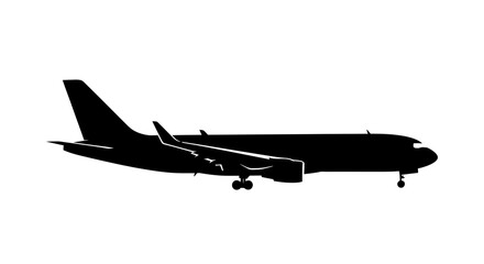 Jet Airliner in Profile - Vector Air Travel and Aviation Icon