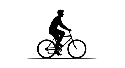 Naklejka premium Person Riding Bicycle Calmly