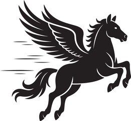 Vector illustration of Pegasus silhouettes in various poses