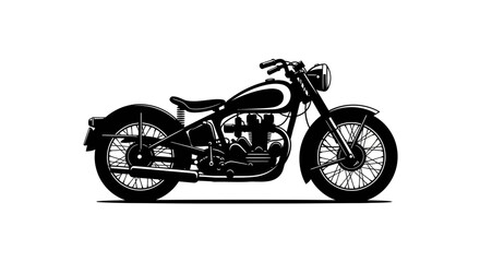 Obraz premium Vintage Motorcycle Silhouette with Spoked Wheels