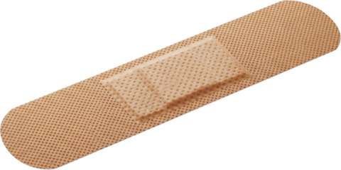 Single skin tone bandage with perforated surface detail isolate skintone