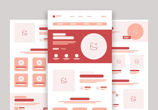 Fashion Website Wireframe UIUX Landing Page Template