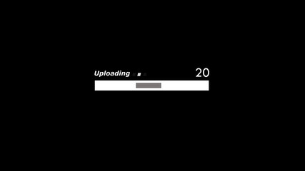 Uploading icon animation with black color background . Uploading bar and Futuristic progress uploading bar 0- 35 number.