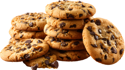 A stack of chocolate chip cookies
