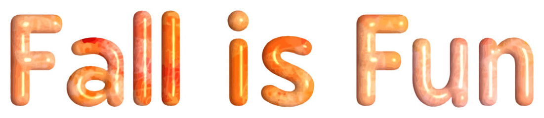 Fall Is Fun 3D Text in Cute Autumn Color Font