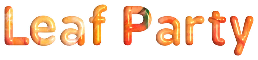 Leaf Party 3D Text in Cute Autumn Color Font