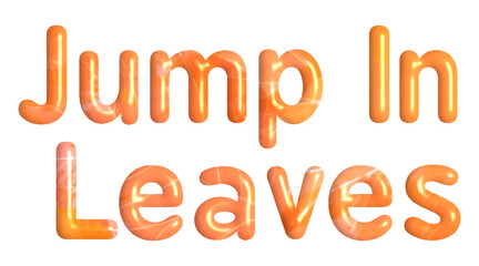 Jump in Leaves 3D Text in Cute Autumn Color Font
