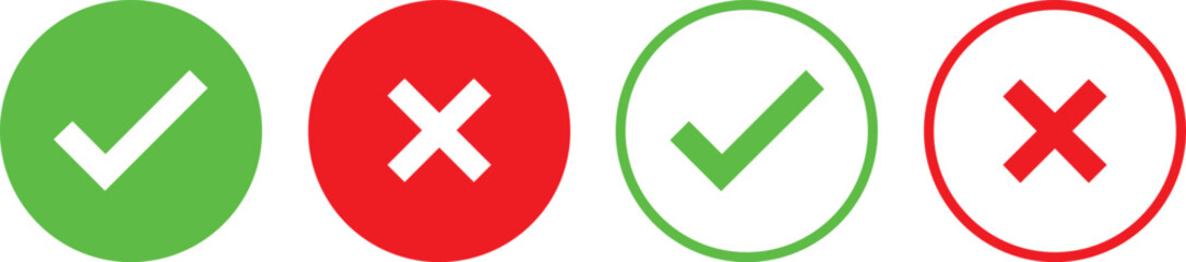 Check tick mark icon set.tick sign accept select confirm correct agree animated. successful symbol, tick mark.Check marks indicate approval. X marks indicate rejection. Simple symbols for yes and no.