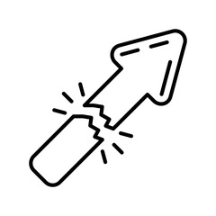 Disruption Arrow Linear Style Icon