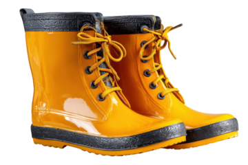Waterproof footwear for playful puddles and stylish protection Yellow rain boots for kids and adults