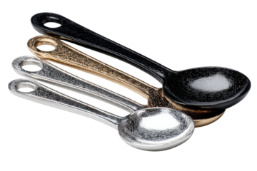 Silverware spoons close up kitchen utensils metallic shiny design elegant tableware food photography