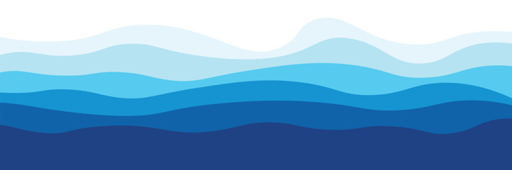 Sea waves layered vector background illustration and sea beach vector illustration,eps10