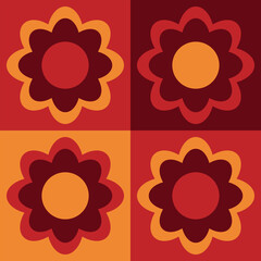 Beautiful geometric background. Figures of different shapes. Tribal form. Flowers. Geometric design. Creative textures. Colorful art. Modern graphic poster. Retro color. Vector illustration