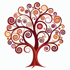 abstract tree with hearts