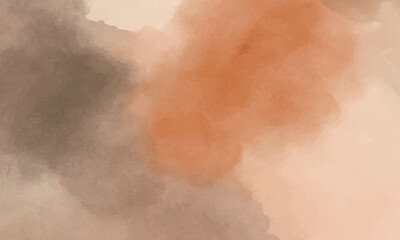 Watercolor Background in Autumn Colors – Orange and Brown Gradient Texture