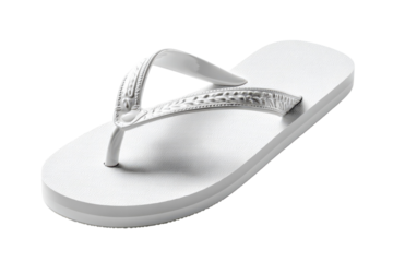 Elegant White Flip Flop with Floral Detailing Summer Essentials Beach Wear Minimalist Style Footwear