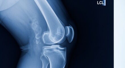 Detailed Knee X-Ray Image Revealing Bone Structure and Joint Anatomy, Medical Diagnostic Tool