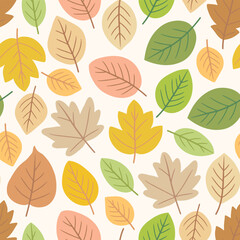 seamless pattern with autumn leaves. Perfect for seasonal packaging, kids products, wrapping paper, wallpapers, and fall themed prints