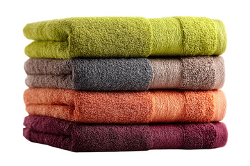 Colorful Terry Towel Stack Texture Softness Spa Luxury Home Textiles Bath Linens Hygiene Comfort