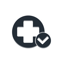 Black Cross hospital medical icon isolated on white background. First aid. Diagnostics symbol. Medicine and pharmacy sign. Vector