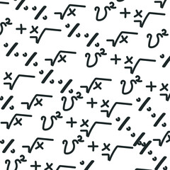 The screen is filled with symbols of mathematics and physics.