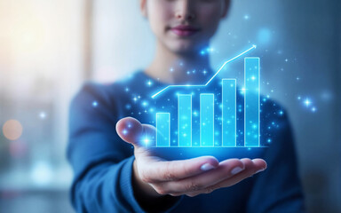 Hologram of Growth Chart in Hand