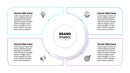 Infographic template. Banner with lines and 4 steps