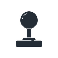 Black Joystick for arcade machine icon isolated on white background. Joystick gamepad. Vector