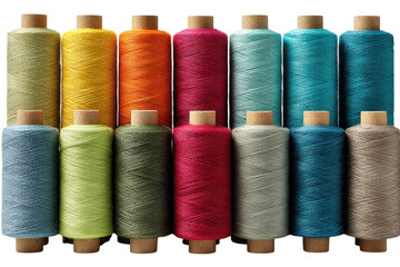Colorful Thread Spools Vibrant Textile Art Sewing Crafts Embroidery Threads Quilt Making Hobbyist