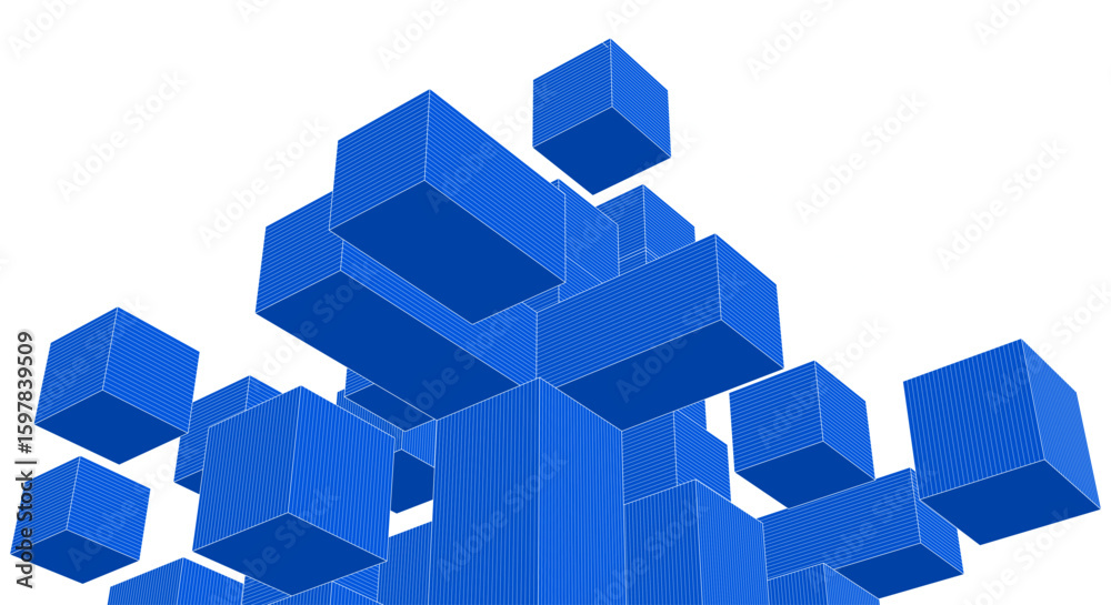 Poster abstract modular architecture 3d rendering	
