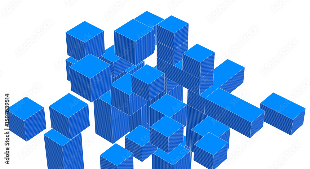 Poster abstract modular architecture 3d rendering	
