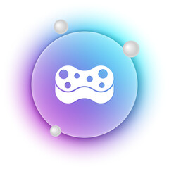 White Sponge icon isolated on white background. Wisp of bast for washing dishes. Cleaning service logo. Blue and purple gradient circle background. Vector