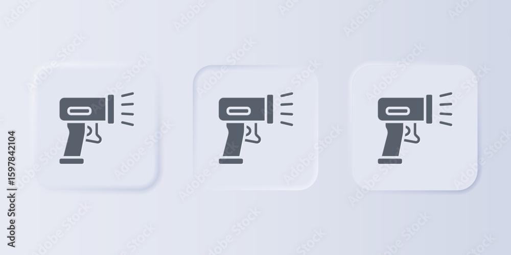 Fototapete grey scanner scanning bar code icon isolated on grey background. barcode label sticker. identificati