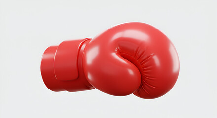 High-Resolution Rendered Red Boxing Glove on a Clean White Background Studio Shot