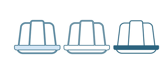 Blue Jelly cake icon isolated on white background. Jelly pudding. Vector