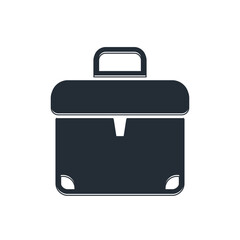 Black Briefcase icon isolated on white background. Business case sign. Business portfolio. Vector