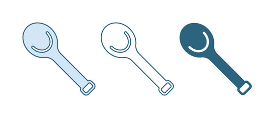 Blue Sauna ladle icon isolated on white background. Vector