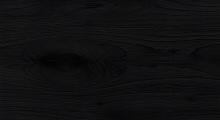 Black Wood Grain Background with Visible Knots and Natural Lines &ndash; Elegant Textured Surface for Design, Interior, and Creative Projects