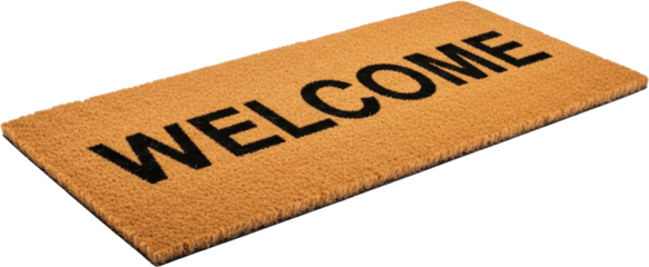 Natural Fiber Doormat With Black 'Welcome' Text Isolated Transparent Background Transparent Background