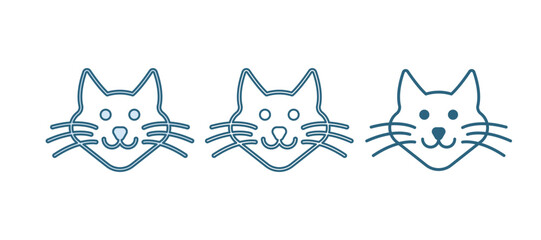 Blue Cat icon isolated on white background. Vector